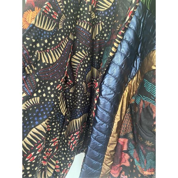 New Farm Rio Banana Leaf Reversible Puffer Jacket Oversized Sz M - Picture 8 of 11